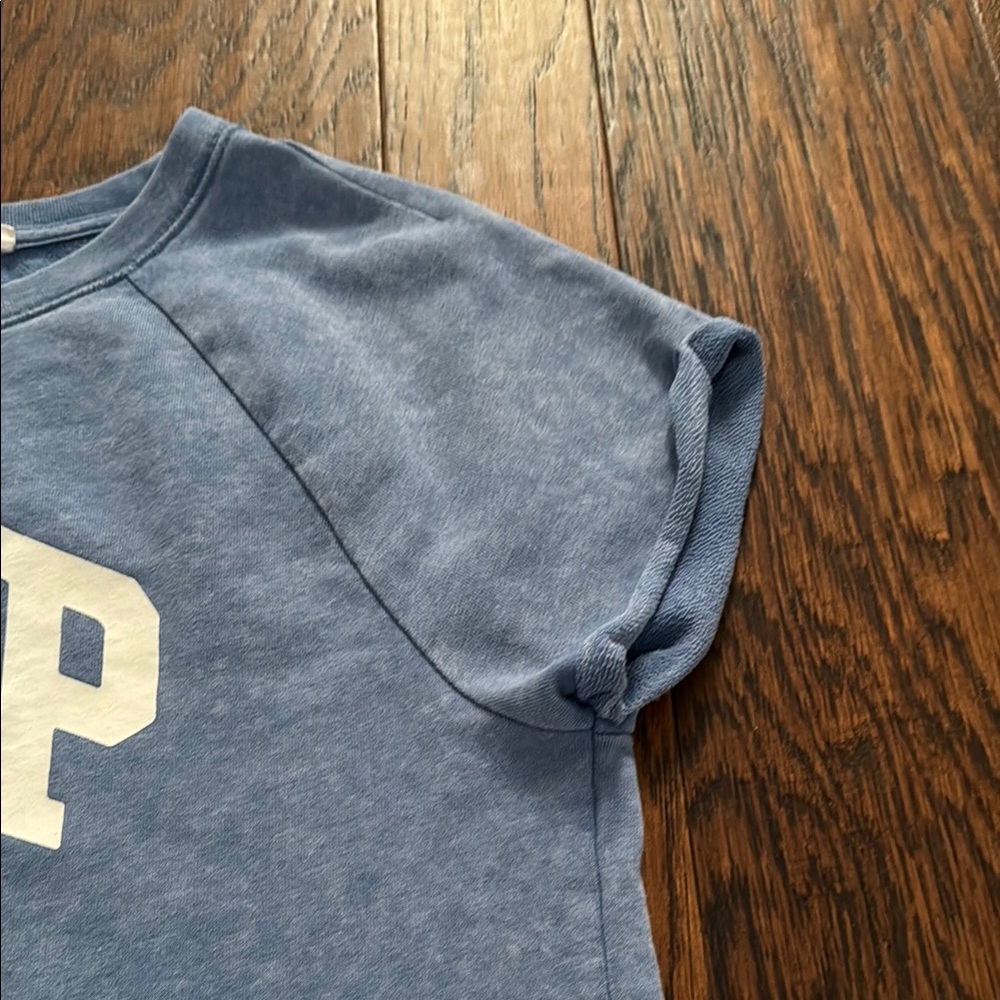 GAP Women's Medium Blue Short Sleeve Tee with Logo sewn  Palm Tree Graphic - Picture 4 of 5